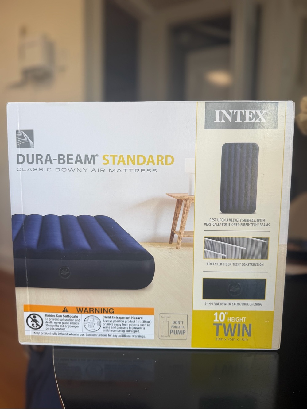 Intex Dura-Beam Standard Twin Air Mattress - Navy Blue